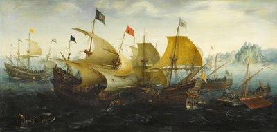 A Batalha de Cádiz de 1587 de Aert van Antum