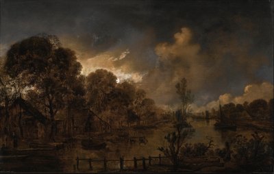 Um canal ao luar de Aert van der Neer