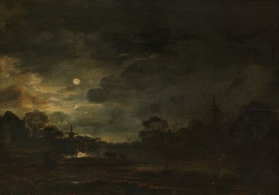 Paisagem ao luar de Aert van der Neer