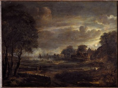 Paisagem à luz da Lua (Pintura de Aert van der Neer