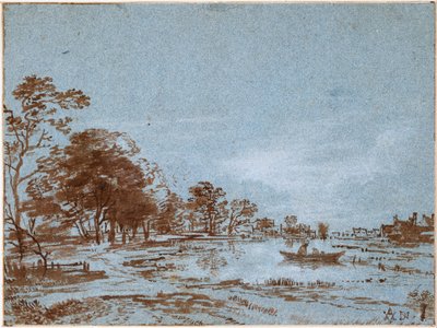 Paisagem fluvial ao luar de Aert van der Neer