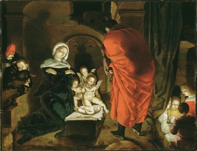 A Natividade de Cristo, Primeira Metade do Século XVI.. de Aertgen Claesz. Leyden van