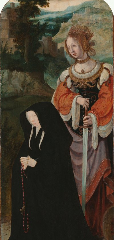 A Ascensão de Lázaro
Ala Interna Direita de um Tríptico com a Doadora Feminina e Santa Catarina de Aertgen Claesz van Leyden (attributed to)