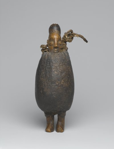 Figura Yaka (madeira, tecido, casca, fibra e materiais orgânicos) de African
