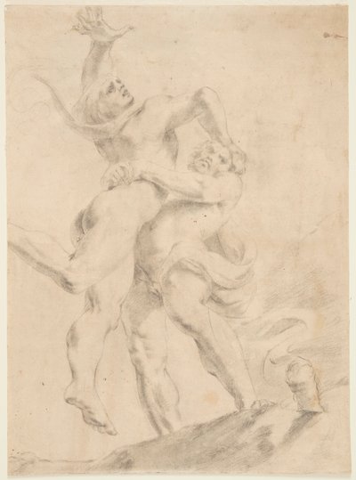 Estudo para Hércules e Anteu de After Annibale Carracci