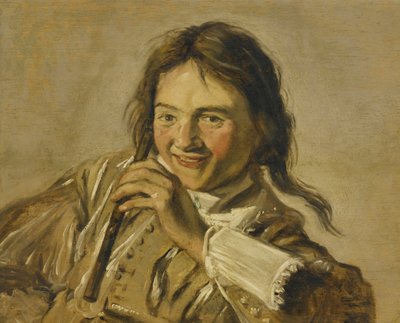 Um jovem rapaz com uma flauta de After Frans Hals