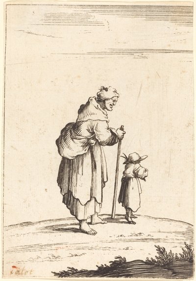 Mendigo mulher e criança de After Jacques Callot