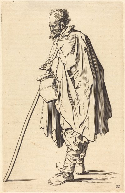 Mendigo com pote de After Jacques Callot