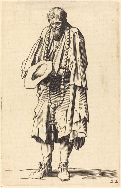 Mendigo com Rosário de After Jacques Callot