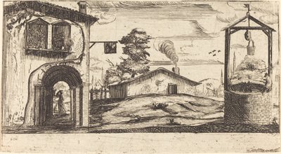 Paisagem com poço de After Jacques Callot