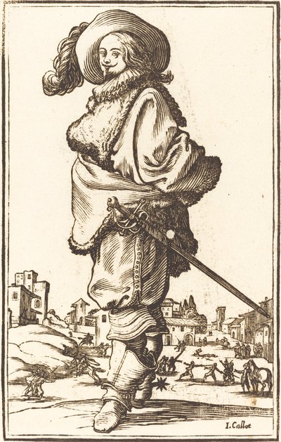 Homem Nobre com Pele Plastron de After Jacques Callot