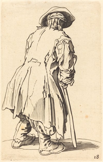 Old Beggar with One Crutch de After Jacques Callot