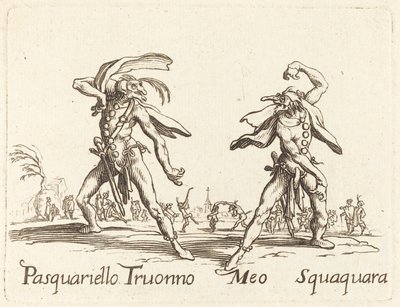 Pasquariello Truonno e Meo Squaquara de After Jacques Callot