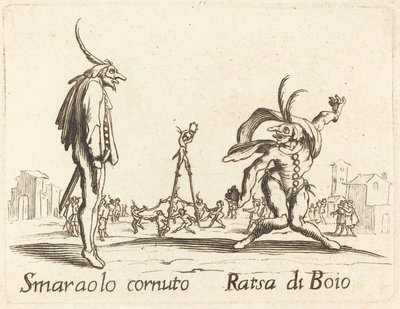 Smaralo Cornuto e Ratsa di Boio de After Jacques Callot