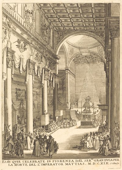 O Catafalco do Imperador Mathias de After Jacques Callot