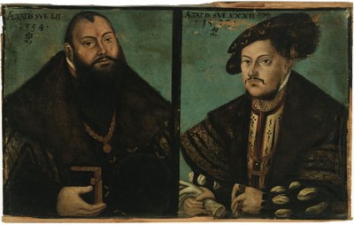 Johann Friedrich I, o Magnânimo, Eleitor da Saxónia e Johann Ernst da Saxónia de after Lucas Cranach the Elder