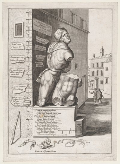 Estátua de Pasquin na Casa do Cardeal Ursino, Publicada depois de 1582, Publicada depois de 1582. de After Nicolas Beatrizet.