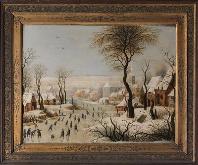 Paisagem de inverno com armadilha para pássaros de After Pieter Brueghel the Elder