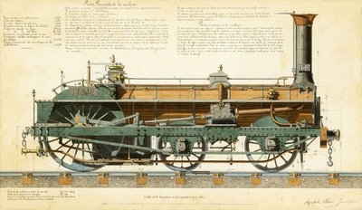 Locomotiva de alta velocidade, 1864 de Agapele Jemeppes