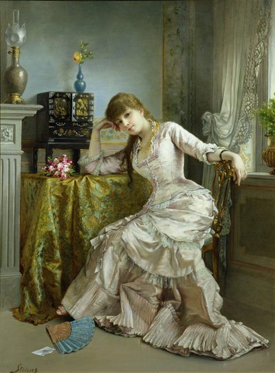 Retrato de uma jovem mulher de Agapit Stevens