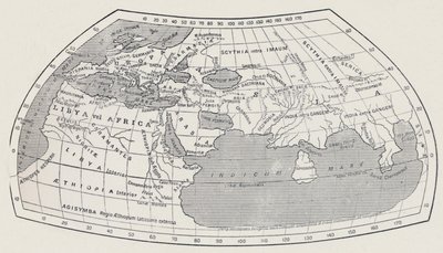 Mapa do mundo, de acordo com Ptolomeu, 1923. de Agathodaemon of Alexandria