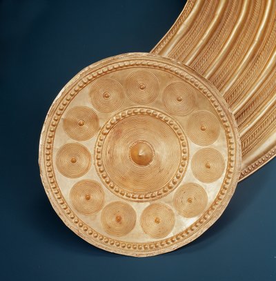 Colar, Ardcrony, Condado de Tipperary, Idade do Bronze Final, 800-700 AC (ouro) (detalhe) (ver também 390401) de Age Bronze