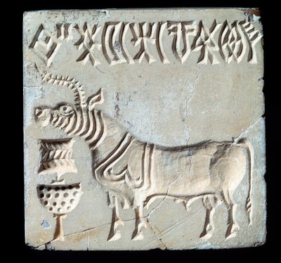 Selo de pedra, de Mohenjo-daro, século 26-25 a.C. (Idade do Bronze) de Age Bronze