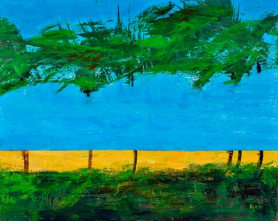 Lombok, 2017 (acrílico sobre tela) de Agnes Girardon