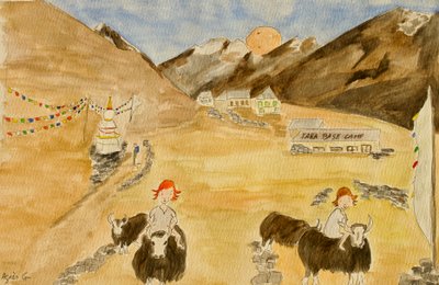 The Voyage, Langtang, 2015 , aguarela sobre papel de Agnes Girardon