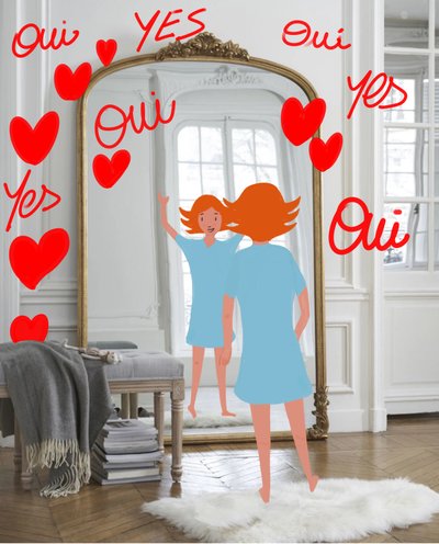 YES OUI, 2023 (arte digital sobre fotografia) de Agnes Girardon