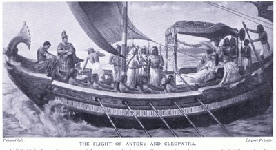 O voo de Anthony e Cleópatra, c.1920 (litho) de Agnes Pringle