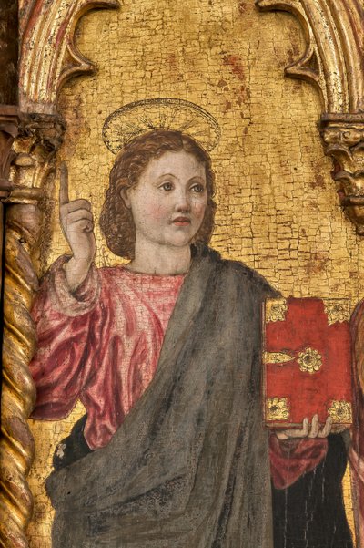 Coroação da virgem e dos santos, Políptico sobre fundo dourado, detalhe de 2384569 (tempera sobre painel) de Agnolo and Bartolomeo degli Erri