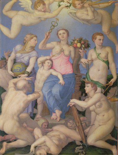 Alegoria da Felicidade, c.1567 (óleo sobre cobre) de Agnolo Bronzino