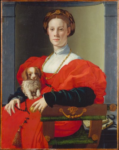 Retrato de uma dama de vermelho (Francesca Salviati?) de Agnolo Bronzino