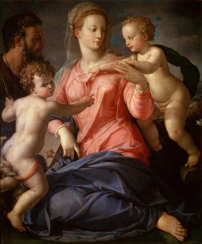 A Sagrada Família com o jovem João Batista, 1540. de Agnolo Bronzino