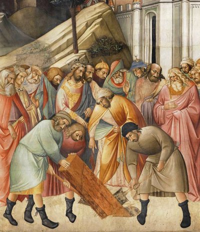 Rei Salomão Enterrando um dos Feixes da Cruz, c.1380 de Agnolo Gaddi