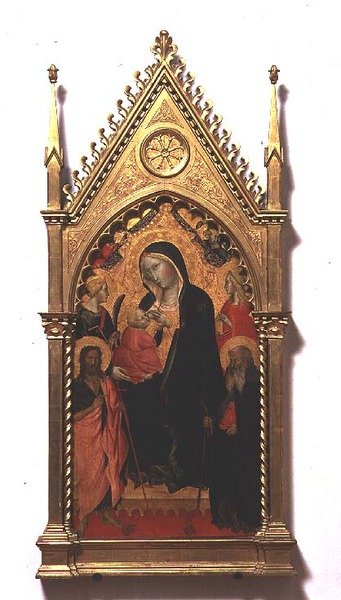Madonna del Latte com Santos (tempera no painel) de Agnolo Gaddi