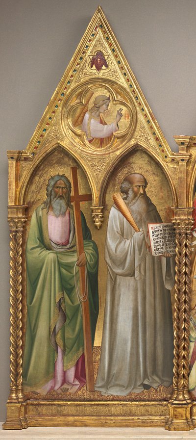 Santo André e São Bento com o Arcanjo Gabriel [painel esquerdo] de Agnolo Gaddi