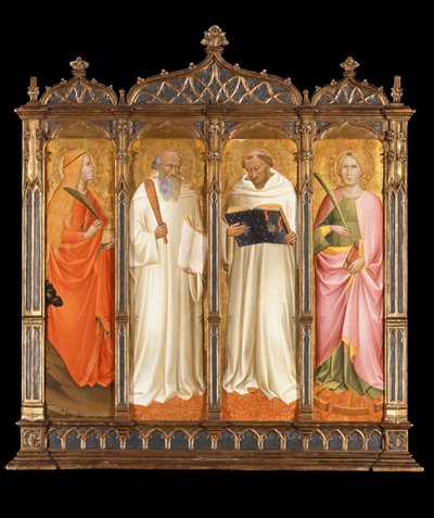 Santos Maria Madalena, Bento, Bernardo de Claraval e Catarina de Alexandria, ca 1380 de Agnolo Gaddi