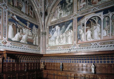 Vista da Capela Castellani (ou Sacramento) decorada com frescos por Agnolo Gaddi (1350-1396), episódios da vida de Santo Antônio o Grande de Agnolo Gaddi