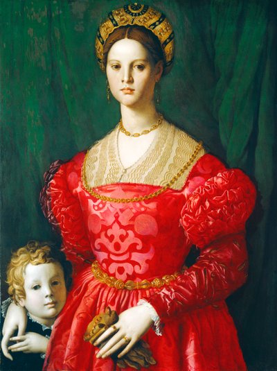 Uma jovem e seu garotinho, c.1540 (óleo no painel) de Agnolo Bronzino