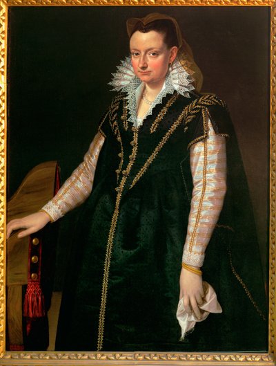 Eleonora de Toledo, esposa de Cosimo I Medici (pintura sobre madeira de choupo) de Agnolo di Cosimo Bronzino