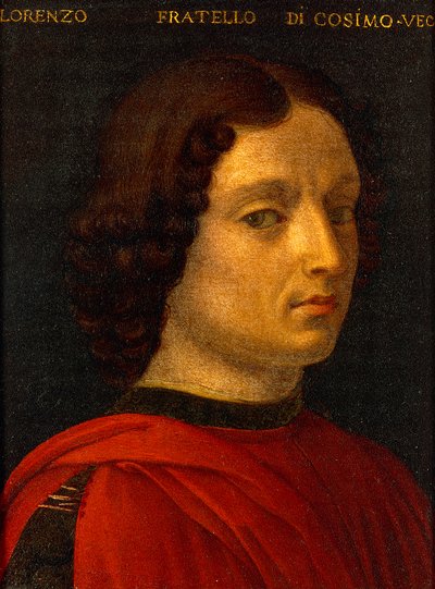 Retrato de Lorenzo de Medici o Ancião, de Agnolo Bronzino, Circa 1565-1569, óleo sobre lata de Agnolo Bronzino