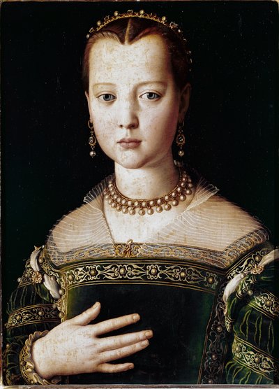 Retrato de Maria de Médicis (óleo sobre tela de Agnolo Bronzino