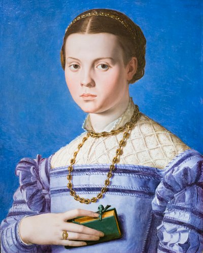Retrato de uma rapariga com um livro, possivelmente Giulia di Alessandro de Medici de Agnolo Bronzino
