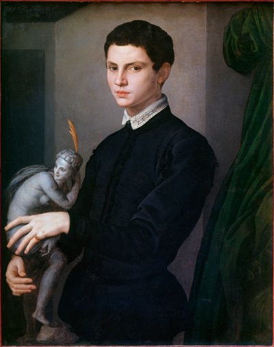 Retrato de um escultor. Pintura de Angelo Bronzino (1503-1572) de Agnolo Bronzino