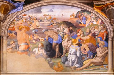 A travessia do Mar Vermelho, por Agnolo Bronzino (1503-1572) 1540-1545 (fresco) de Agnolo Bronzino