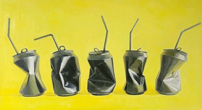 Latas negras, 2020 (óleo sobre tela) de Agnès Lefèvre