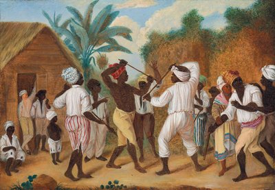 Uma partida de carinho entre negros ingleses e franceses na ilha de Dominica de Agostino Brunias