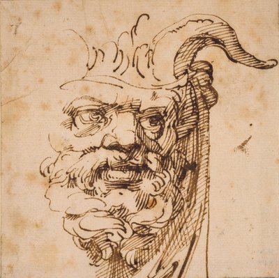 Uma máscara silvan, 1570-1602 de Agostino Carracci